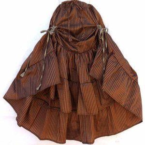 NWT Kashi Steampunk Victorian Pirate Costume Gathered High Low Skirt, Sz L